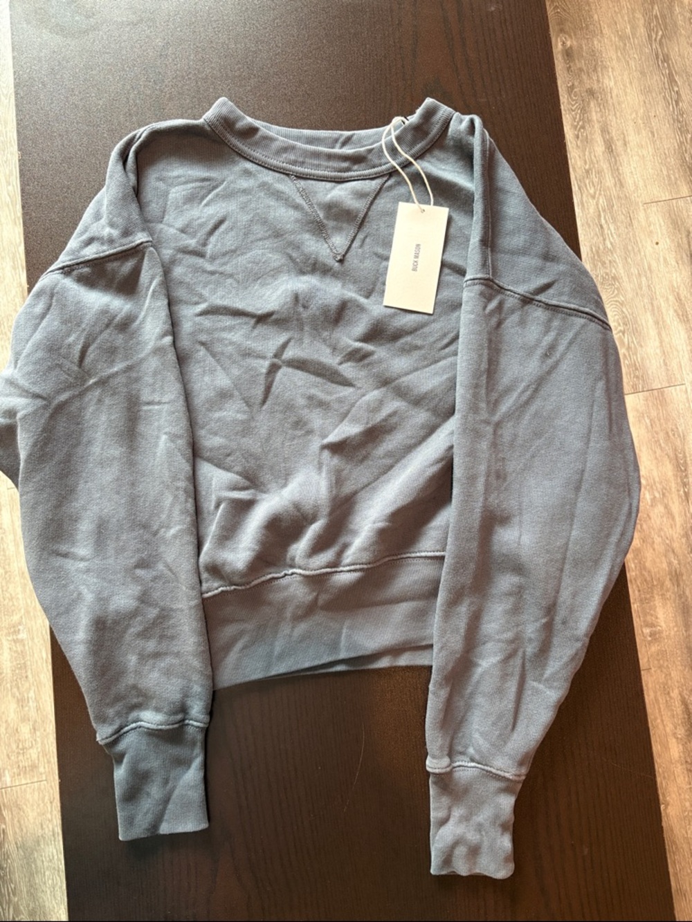 NWT Buck Mason Women’s Blue Fog Venice Wash Vintage Interloop Sweatshirt